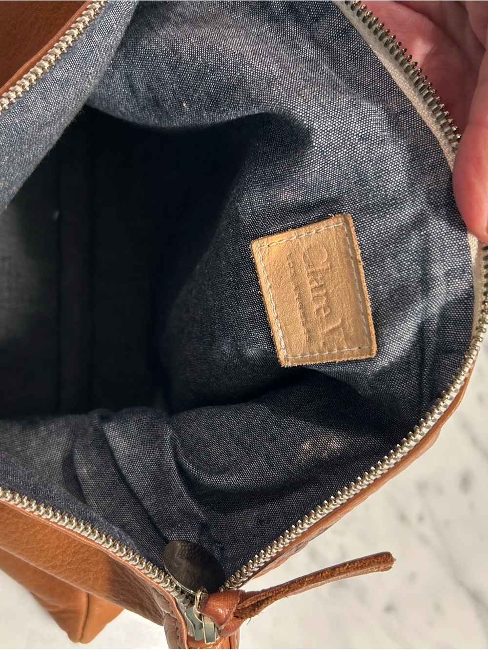 Clare V. Tan Leather Crossbody Bag with Gold Hardware - Picture 6 of 10